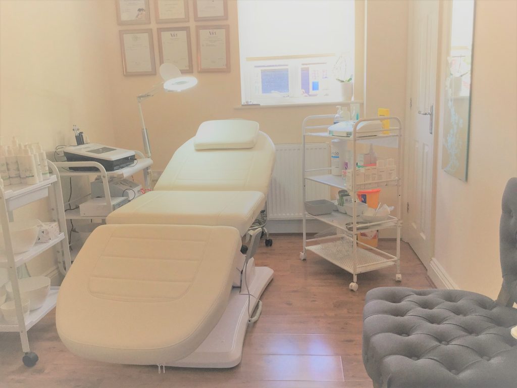 Home Clinical skin treatment room and advanced aesthetics consultation space at Tara Skin Clinic in Newmarket, serving Soham, Ely, Mildenhall, and Lakenheath.